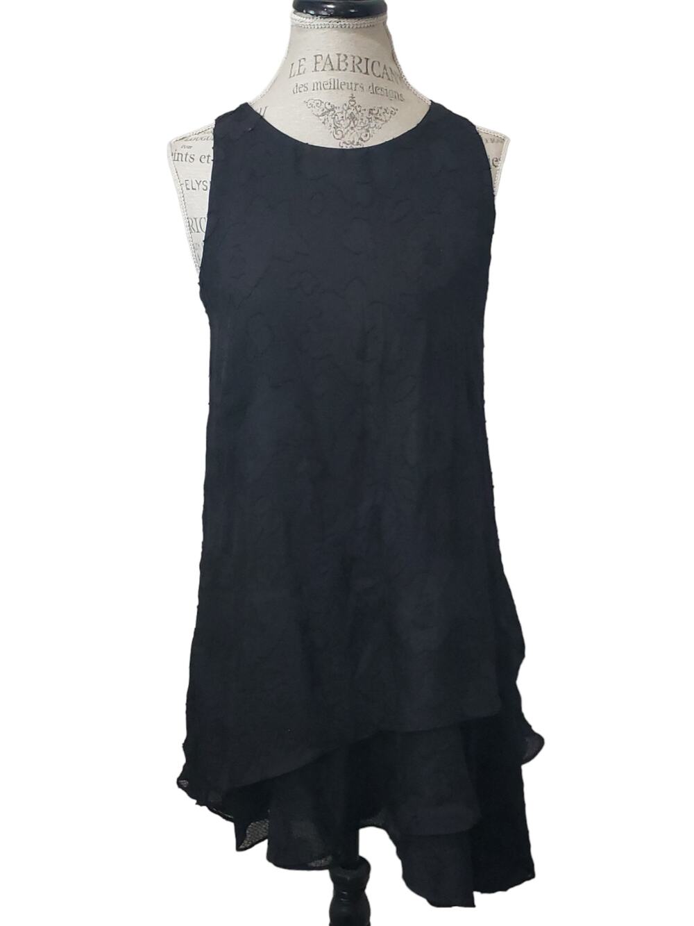 Gianni Bini Danny Little Black Dress Floral Print Tier Sleeveless Dress | BNWT